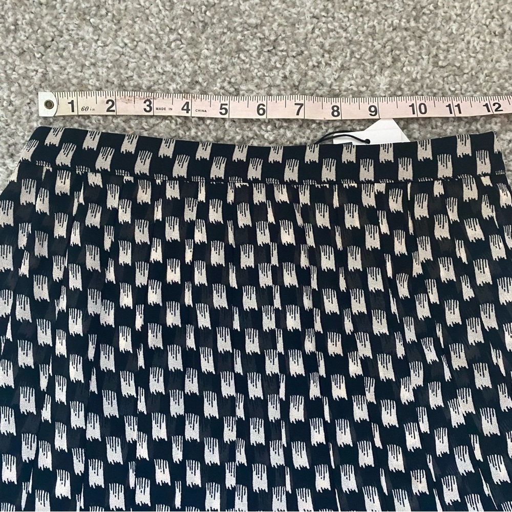 REISS Black & Cream Flared Mini Skirt - Picture 8 of 10